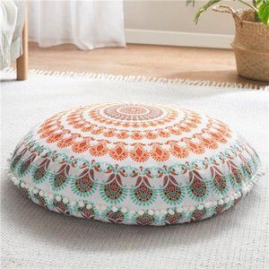 Meditation Floor Pillow, Round Large Pillows Seating for Adults,Bohemian Mandala